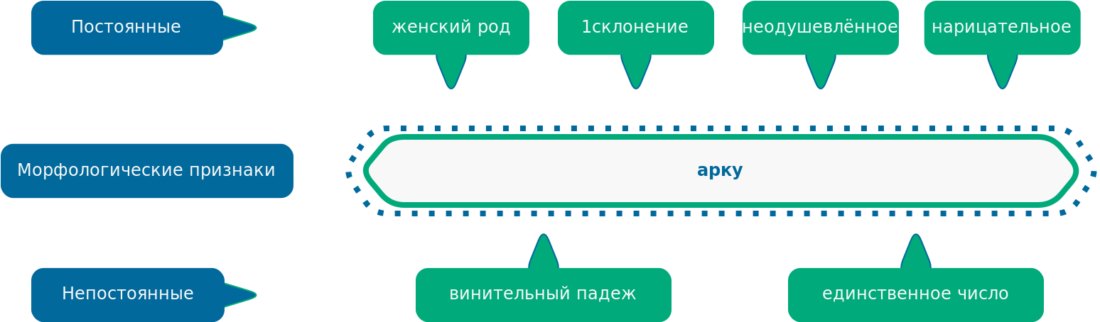 Морфологические признаки слова арку